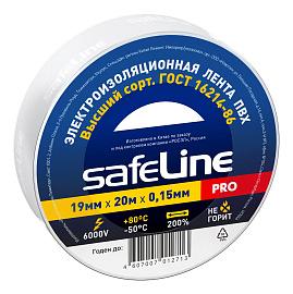 Изолента ПВХ белая 19х20м 9369 Safeline