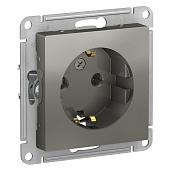 Розетка Atlasdesign скрытой установки с заземлением 16А механизм сталь ATN000943 Schneider Electric