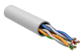Витая пара U/UTP кат.5E 24AWG 4 пары PVCLS нг(А)-LSLTx (305м) белый РФ/Т GENERICA BC1-C5E04-128-305-T-R-G