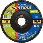 Круг лепестковый шлифовальный 125х22 мм Р100 серия Профи ПРАКТИКА 032-386
