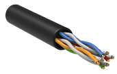 Витая пара неэкранированная U/UTP кат.5e 4x2x0,51 (24 AWG) LDPE Черная одножильная внешняя LC3-C5E04-139 ITK