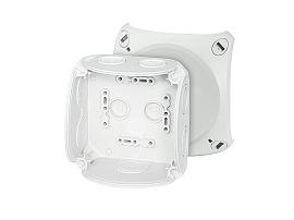 Hensel DK 0400 G - Коробка пустая, 104х104х70, без клемм, 7+1 мембр. вводов, серый, IP66 (62000002)