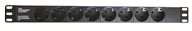 Блок розеток для 19" шкафов, 8 розеток Schuko код R519SH8 DKC
