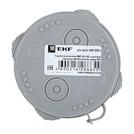 Коробка распаячная с крышкой КМР-040-039 наружная, 85х40, АБС, серая, 4 входа, IP54 EKF PROxima