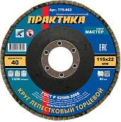 Круг лепестковый шлифовальный 115х22 мм Р 40 , серия Мастер ПРАКТИКА 775-662