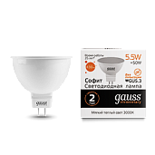 Лампа светодиодная 5,5 Вт GU5.3 MR16 3000K 430Лм LED Рефлектор Elementary 13516 GAUSS