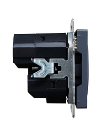BRITE Розетка 1-местная с заземлением с защитными шторками 16А с USB A+C 18Вт РЮш11-1-БрМ маренго IEK