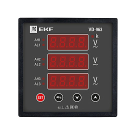 Вольтметр цифровой на панель VD-963 96х96 трехфазный (vd-963) EKF
