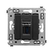 Розетка USB 3.0 Avanti скрытой установки тип А-А черный матовый 4412303 DKC