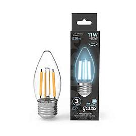Лампа светодиодная 7,0Вт E27 C35 580Kv 4100К 210-240 Свеча  прозрачная LED Filament  103802207 Gauss
