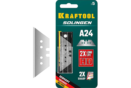 Изображение товара Трапециевидные лезвия KRAFTOOL SG-A24 тип А24, уп.5 шт 09625-S5_z02
