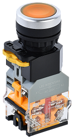 Кнопка D8-11D d=22мм 1з+1р с подсветкой желтая BBT30-11D-3-12-K05 IEK