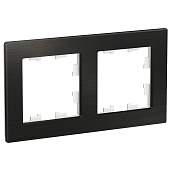 Изображение товара Рамка для розеток и выключателей 2 поста Atlasdesign Nature металл оникс ATN312302 Systeme Electric