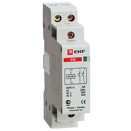 Контактор 16А NО+NC (1 мод.) Кат=230в модульный КМ (km-1-16-11) EKF