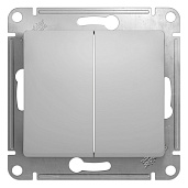 Выключатель двухклавишный GLOSSA скрытой установки 10А механизм алюминий GSL000351 Systeme Electric