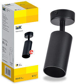 LIGHTING Светильник 4002 накладной настено-потолочный под лампу GU10 черный IEK