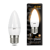 Лампа светодиодная 6,5 Вт E27 C37 3000K 520Лм LED Свеча 103102107 GAUSS