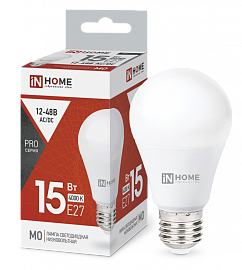 Лампа светодиодная низковольтная LED-MO-PRO 15Вт 12-48В Е27 4000К 1200Лм 4690612036182 IN HOME
