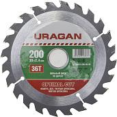 Диск пильный "Optimal cut" по дереву, 200х30мм, 36Т, URAGAN 36801-200-30-36