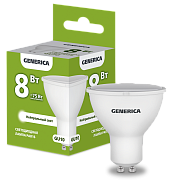 Лампа светодиодная PAR16 софит 8Вт 230В 4000К GU10 GENERICA