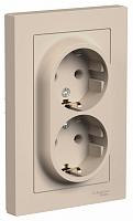 Розетка двойная с заземлением, 16А, в сборе, ПЕСОЧНЫЙ ATLASDESIGN ATN001224 Systeme Electric
