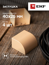 Заглушка (40х25) (4 шт) Plast под светлое дерево PROxima ecl-40-25x4 EKF