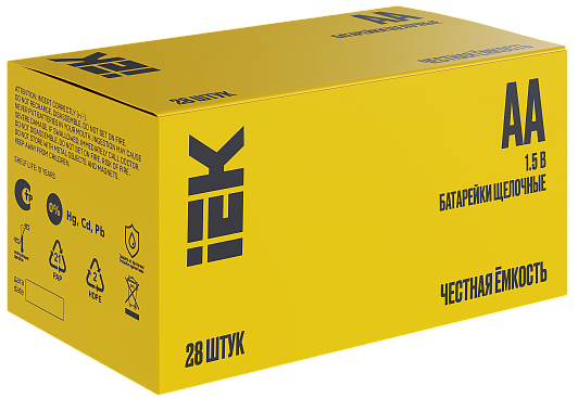Изображение товара Элемент питания Alkaline LR06/АА IEK (28шт/бокс)