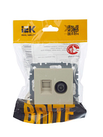 Розетка ТВ+комп. TV+RJ45 кат.5E бежевый мех-м BRITE РТВ/РК12-БрКр BR-AK20-1-K10 IEK