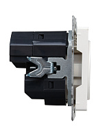 BRITE Розетка 1-местная с заземлением с защитными шторками 16А с USB A+A 5В 2,1А РЮш10-1-БрЖ жемчуг IEK