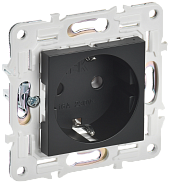 Розетка с заземлением без защитных шторок 16А SK-R05Bl черный SKANDY SK-R11-16-K02 IEK