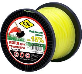 Леска для триммера на катушке DDE "Classic line" (круг) 1,6 мм х184 м, желтый