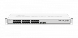 Коммутатор управляемый 2 уровня на базе SwOS, 24 гигабитных Ethernet-порта, 2 порта SFP+ CSS326-24G-2S+RM MIKROTIK