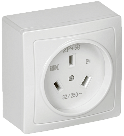 Розетка разборная для плиты с з/к о/у белая 32А Рпл10-К  ERP10-032-K01 IEK