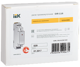 Промежуточное реле OIR 1 конт (16А) 12В AC/DC OIR-116-ACDC12V IEK
