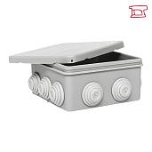 Коробка распределительная КМР-030-014 с крышкой (100х100х50) для прямого монтажа, 10 мембр. вводов серая IP55 plc-kmr-030-014 EKF