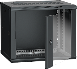 ITK Шкаф телекоммуникационный навесной (настенный) LINEA W 9U 600x450 мм дверь стекло, RAL9005 LWR5-09U64-GF IEK