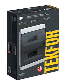 Бокс пластиковый ЩРВ-П-24 IP41 встраив. TEKFOR черн. прозр. дверь 385х290х102 TF5-KP12-V-24-41-K01-K03 /уп.1шт/ IEK