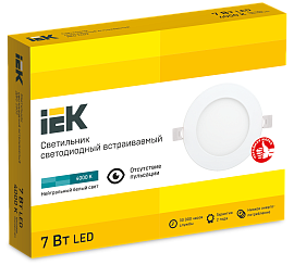 Светильник светодиодный ДВО встраиваемый LED 7Вт 1602 4000К IP20 белый круг LDVO0-1602-1-7-K01(К02) IEK