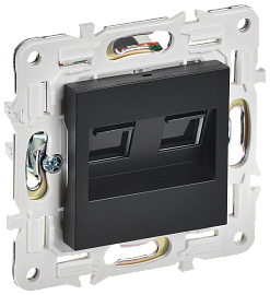 Розетка компьютерная двойная RJ45 кат.5E SK-K03Bl черный SKANDY SK-K20-1-K02 IEK