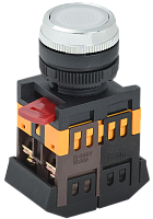 Кнопка управления белая ABLFS-22 d22мм неон 240В 1з+1р BBT30-ABLFS-K01 IEK