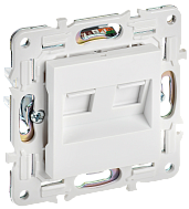 Розетка компьютерная двойная RJ45 кат.5E SK-K03W арктический белый SKANDY SK-K20-1-K01 IEK