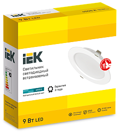 Светильник светодиодный ДВО  9Вт 1612 белый круг 4000К IP20 IEK LDVO0-1612-09-4000-K01