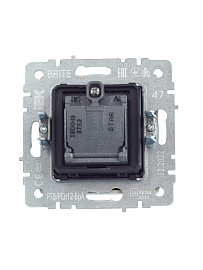 Розетка  двойная TV+SAT РТВ/РСп12-БрА алюминий BRITE  BR-AF20-O-K47 IEK