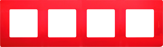 Изображение товара Рамка для розеток и выключателей 4 поста Etika красный Legrand