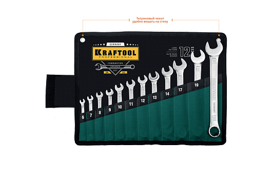 Изображение товара Набор комбинированных ключей KRAFTOOL 27079-H12 12 шт 6-22 мм