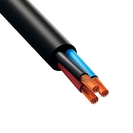 Провод ПВС 3х1,5 (2х1,5+1х1,5) черный Дмитров-Кабель (5м)