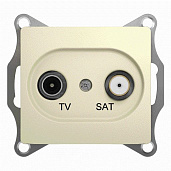 Розетка TV+SAT телевизионная+спутниковая GLOSSA скрытой установки проходная 4dB механизм бежевый GSL000298 Systeme Electric
