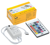 Контроллер с ПДУ ИК RGB 3 канала 12В 2А 72Вт LSC1-RGB-072-IR-20-12-W IEK
