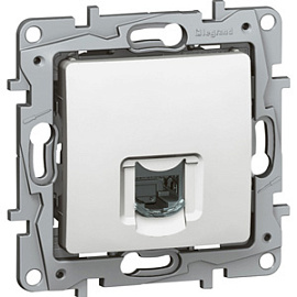 Розетка RJ45 компьютерная Etika информационная кат 6 UTP белый 672253 Legrand