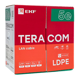 Витая пара TERACOM Cat.5E U/UTP 4 п. solid внеш. LDPE черн. (305м) TRC-5EUTP-04PE-BK-OUT3